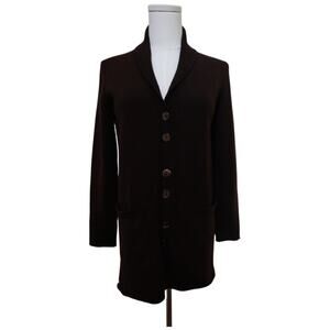 Misternic Cashmere Front Pockets Button Front Cardigan in Brown Size 42